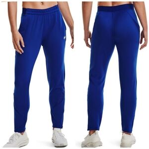 Under Armour Womens Medium Command Warm Up Track Pants Royal Blue Joggers Zip UA
